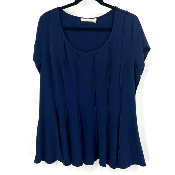 Maria Gabrielle Textured Tunic Blouse Vertical Ribbing Scoop Neck Women's 3XL - Picture 1 of 6